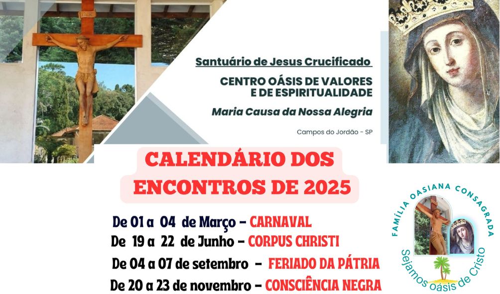 CALENDÁRIO DOS ENCONCONTROS DE FORMAÇÃO